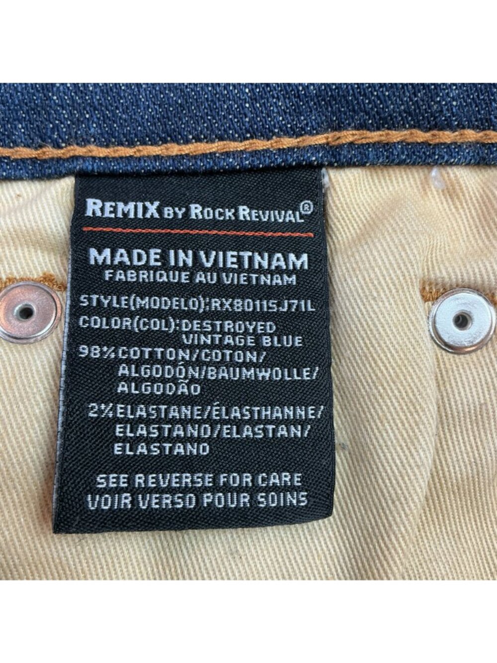 Remix By Rock Revival Slim Straight Distressed Vintage Blue Jeans Womens 30 - Picture 10 of 11